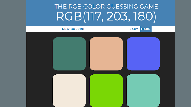 Color Guessing Game with Javascript | RGB color guessing game