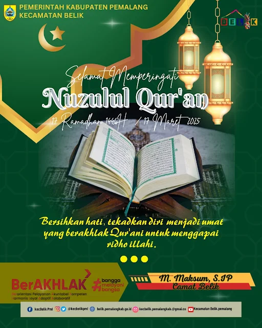 Camat Belik Mengucapkan Selamat Memperingati Nuzulul Qur'an