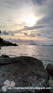 evening sunset rocks and sea