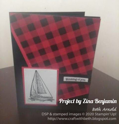 Craft with Beth: Stampin' Up! Second Sunday Sketches 011 card sketch challenge with measurements Sailing Home Stamp Set Buffalo Plaid Stamp Zina Benjamin