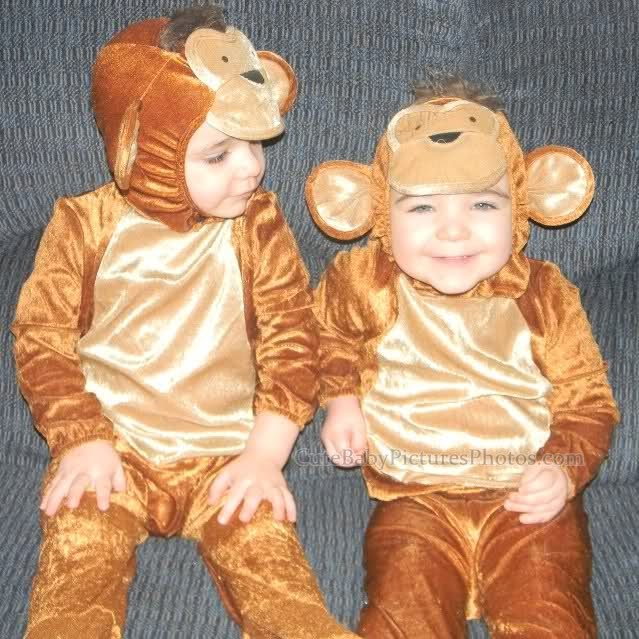 Twin Babies in Costumes