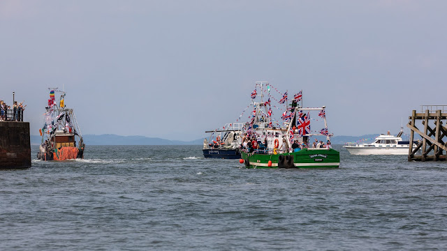 Photo of Ravensdale sitting just off north pier to watch the trawlers leaving Maryport