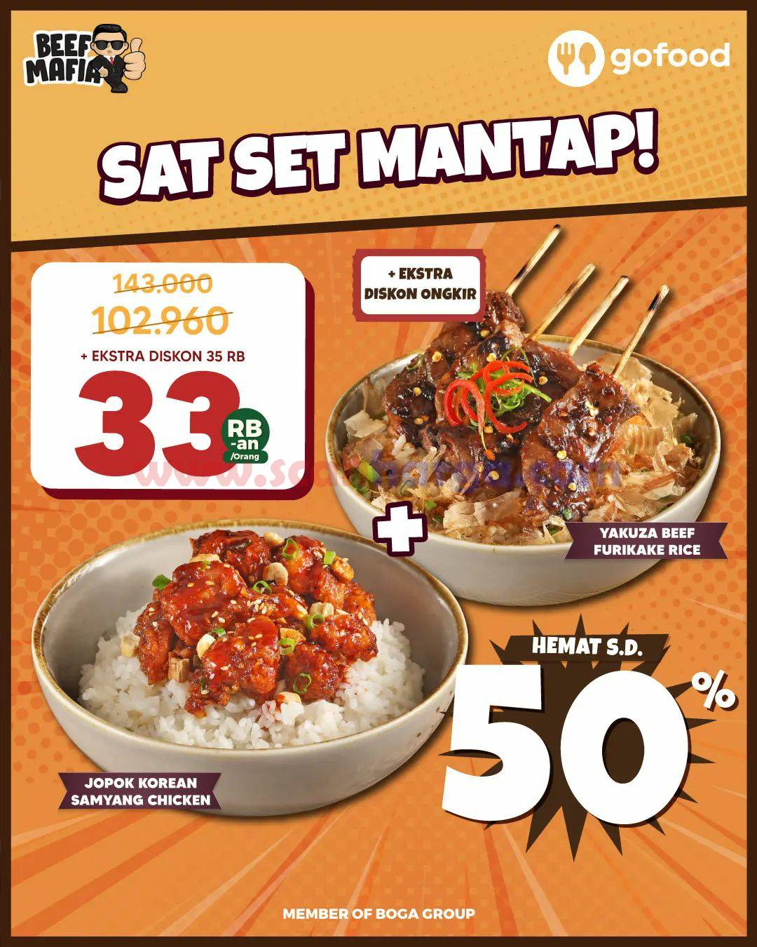 BEEF MAFIA Promo HEMAT GOFOOD - Beli 2 Ricebowl Diskon 50%