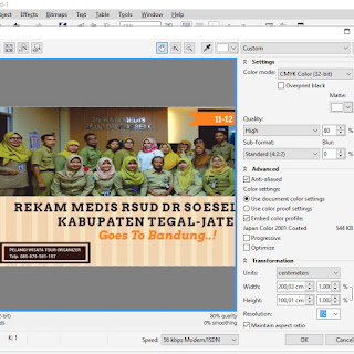 Cara Export file CorelDRAW dengan Skala