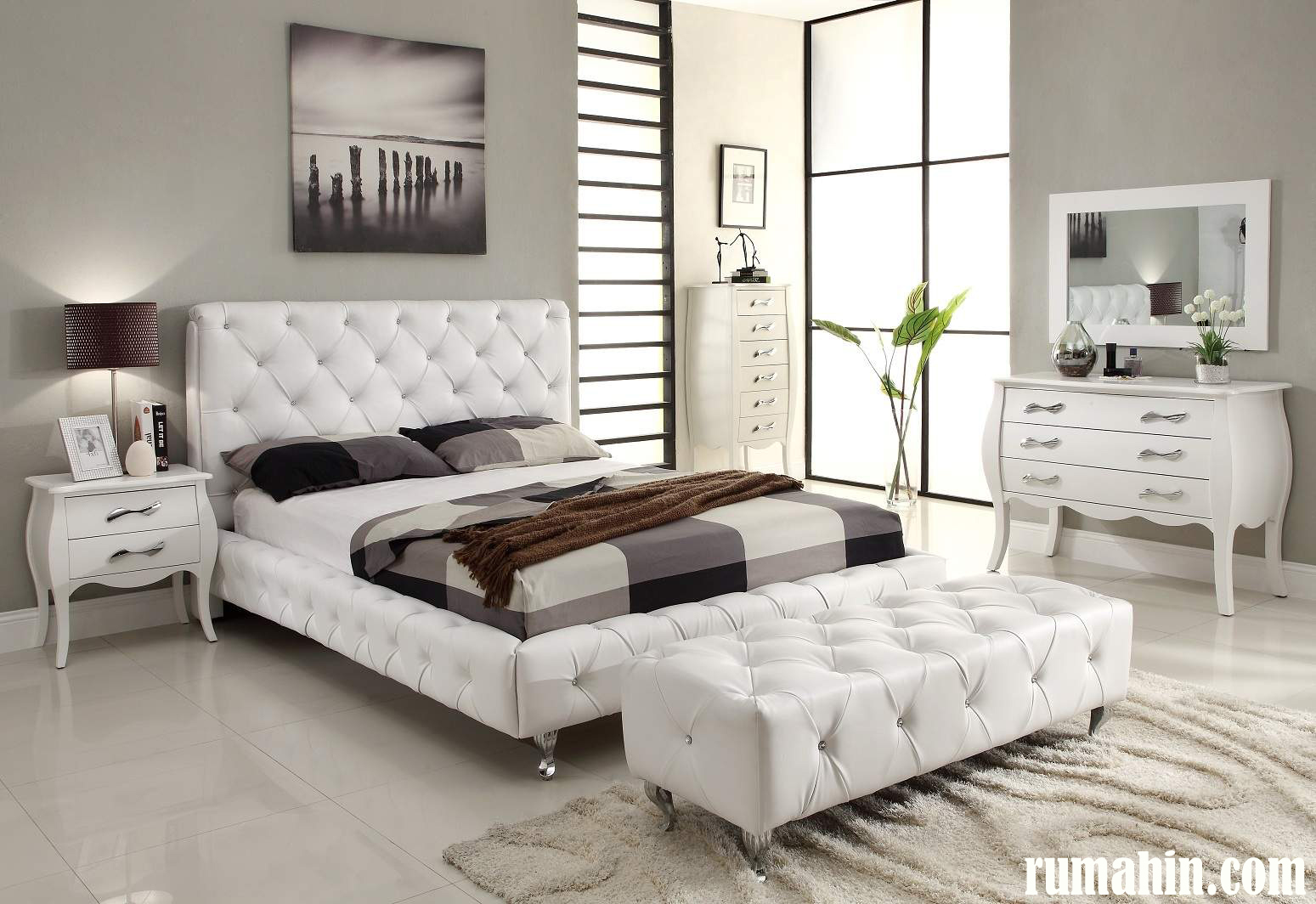 50 Desain Interior Kamar Tidur Minimalis Warna Cat Putih