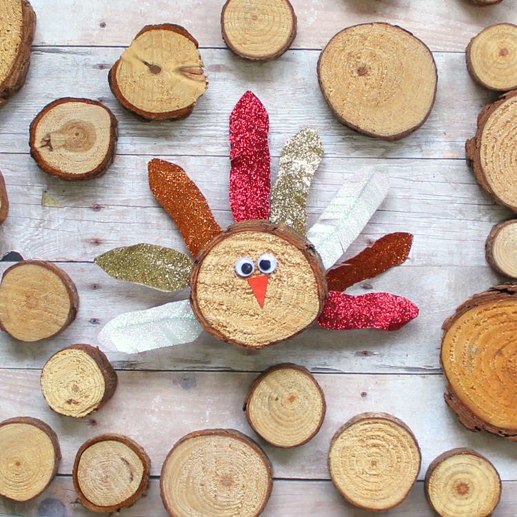 The Craft Patch: Wood Slice Turkey Craft with Washi Tape ...