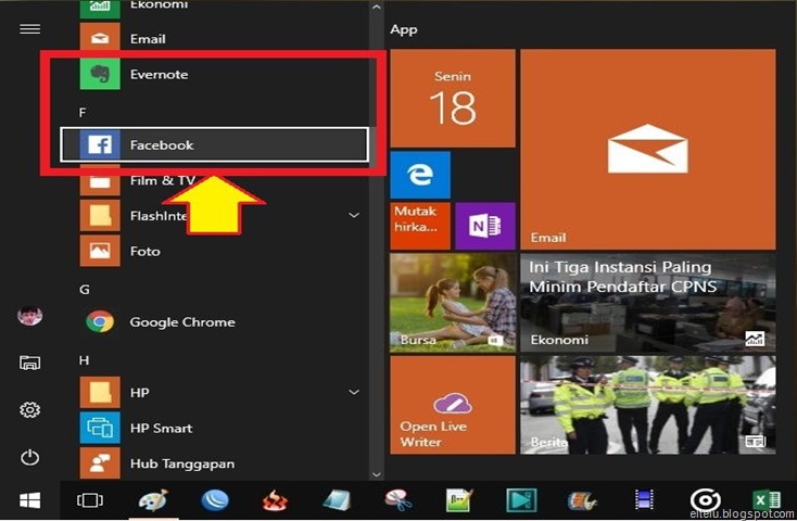 Contoh Aplikasi Bawaan dan Aplikasi yang Dipasang dari Bursa (Store) Windows 10