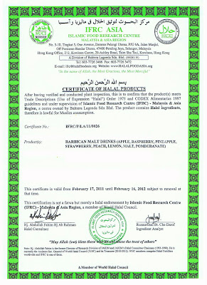 sijil halal barbican
