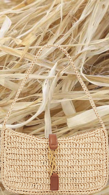 ♦Saint Laurent Le 5 à 7 Mini raffia shoulder bag #brilliantluxury