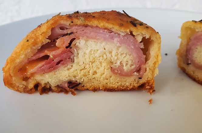 ham and cheese food bombs made with refrigerator dough