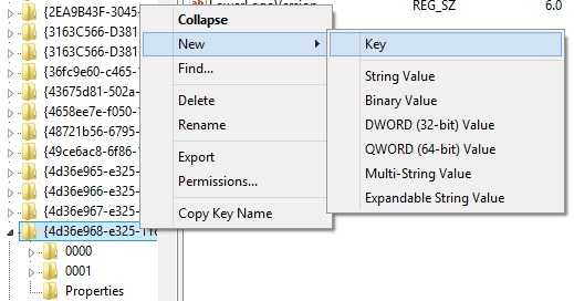 Regedit new key