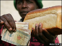 Zimbabwe 'running out of bread'