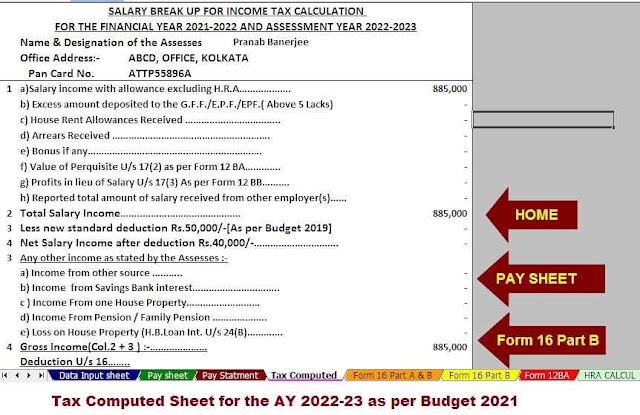 Salary Structure for Non-Govt Employees