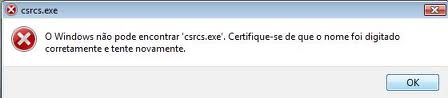 Erro: csrcs.exe