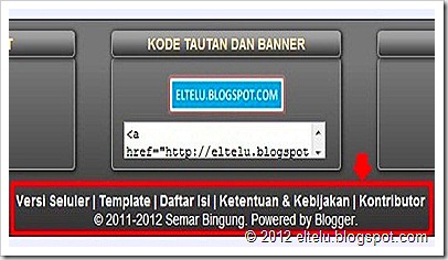 ELTELU - Menu Horizontal Pada Footer Blog Versi Web
