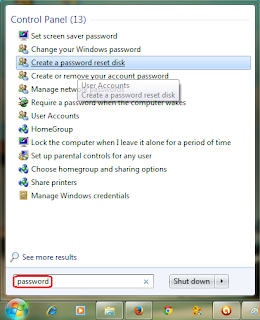 Membuat Password Reset Disk di Windows 7