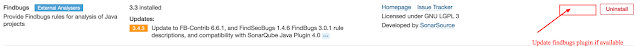 Update findbugs plugin and restart sonar