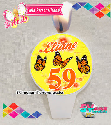 Festa Borboletas Dicas e Ideias para Decoração de Festa Personalizados vela de aniversário