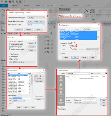 Proses Combine using column mapinfo 12