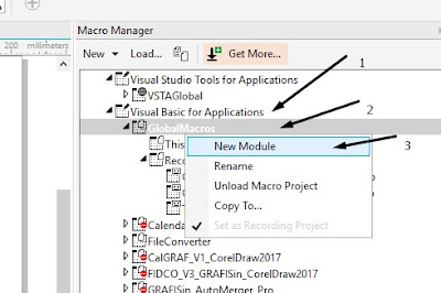 Create New Macro Module CorelDraw