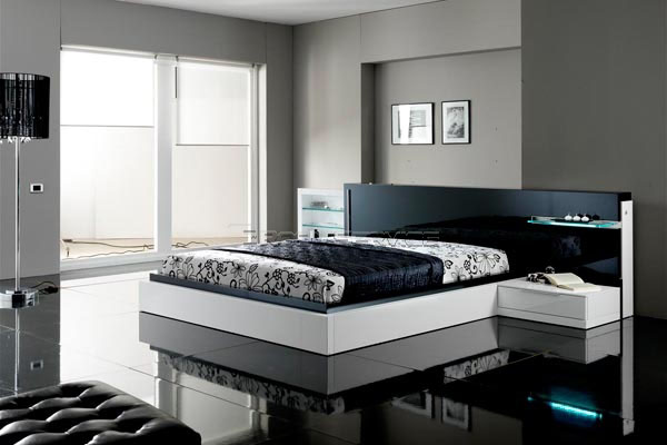 House Designs: Black And White Contemporary Modern Bedroom Sets