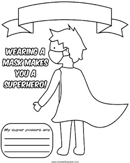 Superheroes wear masks coloring page- part of a series, available in png and jpg #coloringpages #Covid19