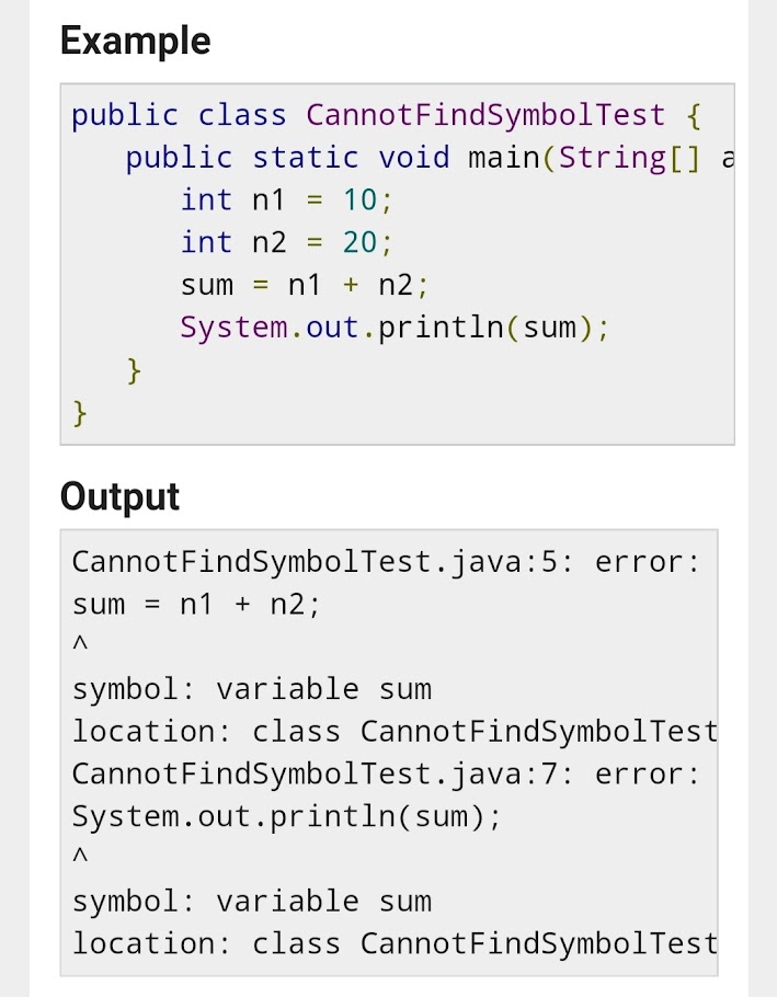 cannot find symbol java,Cannot find symbol Java error solution,Cannot find symbol Java for loop ,Cannot find symbol java ArrayList,Cannot find symbol java IntelliJ,Cannot find symbol java Scanner,Cannot find symbol variable java,Java cannot find symbol class in same package
