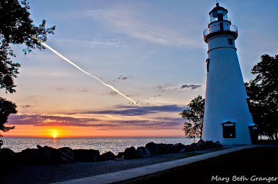 Sunrise at Marblehead Lighthouse on Lake Erie in Ohio photo by mbgphoto