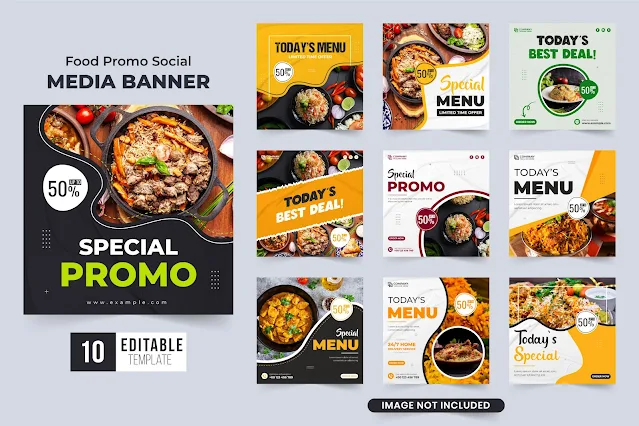 Food Menu Promotional Poster Vector Free Download