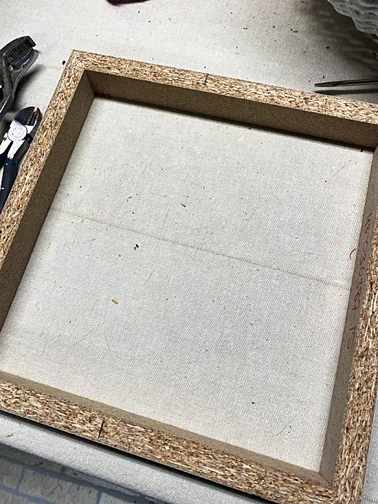 Old square frame with canvas removed