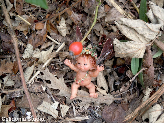 Fairy in the Wood with a Red Berry