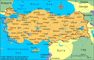 Turkey Map with towns and cities