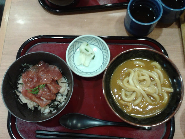 Set de sashimi y udon