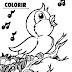Desenho de Pássaro Cantando para Colorir