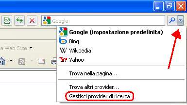 IE8 - Provider di ricerca