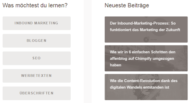 Die Themenliste des Affenblogs, ein Screenshot