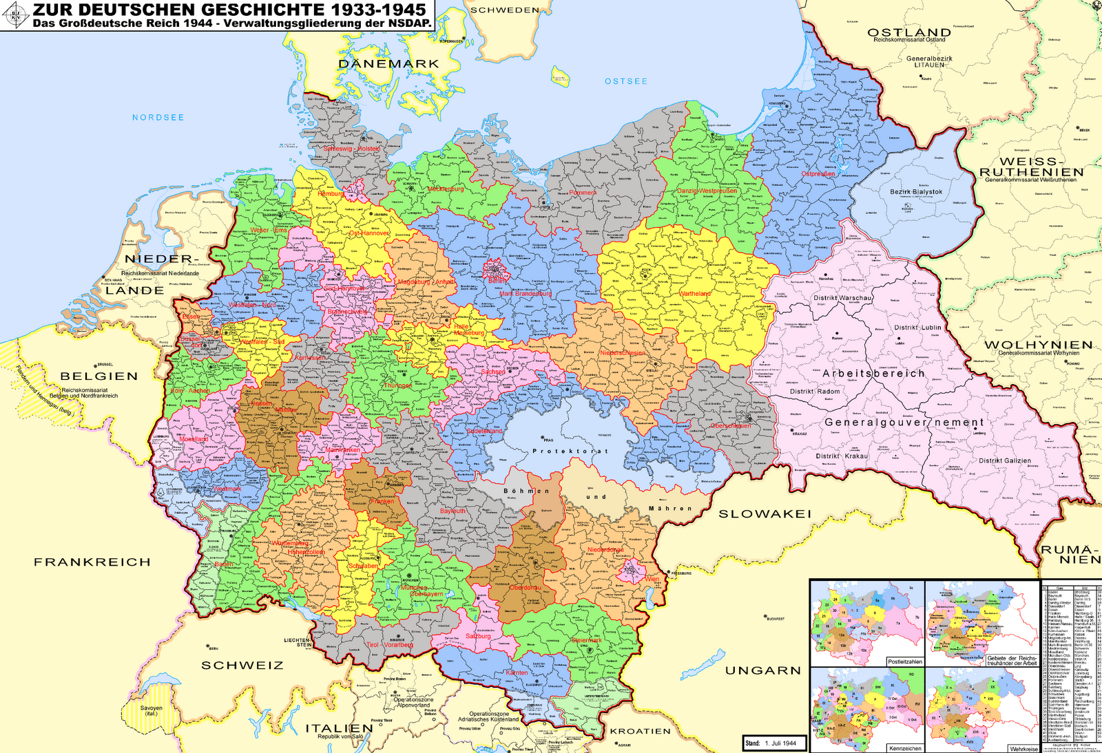 deutschland 1940 karte 1944 – Verwaltungskarte des Deutschen Reichs | Historische Landkarten