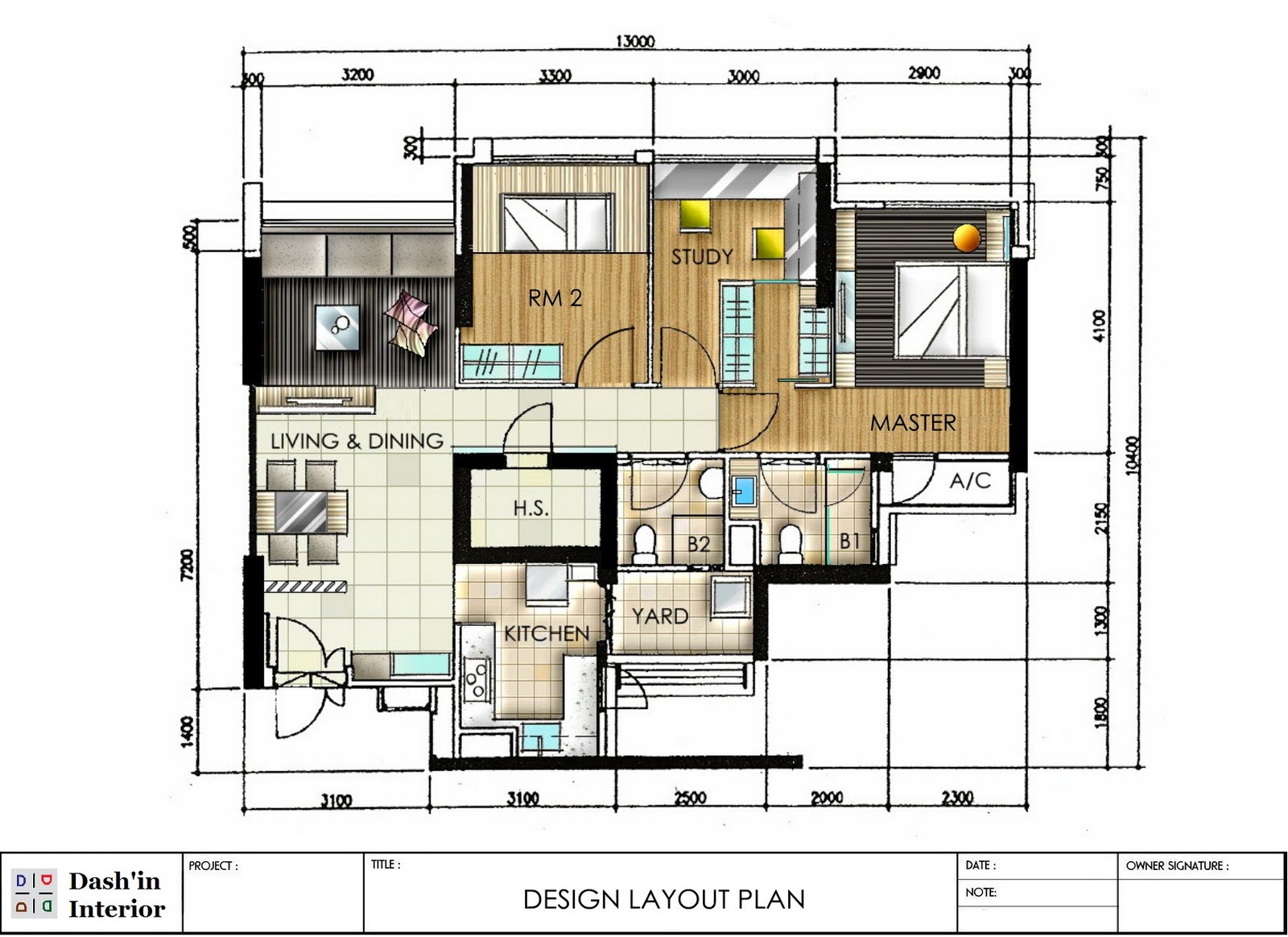 Dash in Interior Hand Drawn Designs floor plan layout