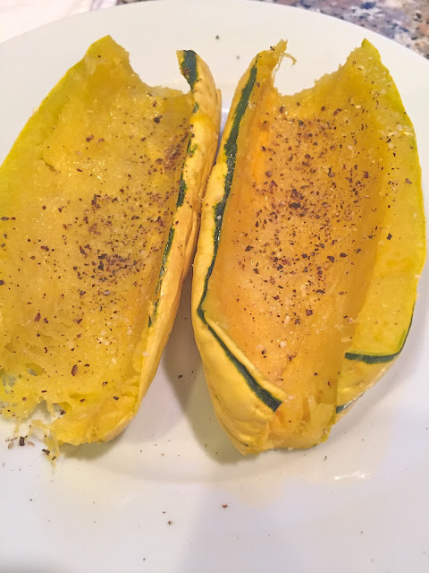 delicata squash with butter, salt and pepper