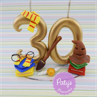 Vela decorada Harry Potter - Topo de bolo para festa Geek - Paty's Biscuit