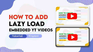 How to Lazy load embedded YouTube videos in Blogger?