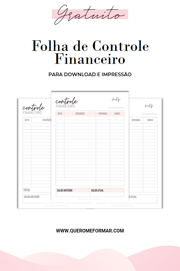 Folha de Controle Financeiro Gratuita para Download e Impressão | 3 Modelos