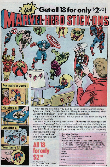 1970s Bronze Age Marvel stickers