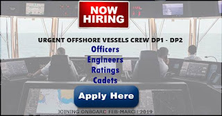 Jobs hiring Crew For Offshore Vessels DP1 / DP2