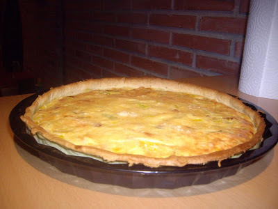 Quiche de salmón y puerros