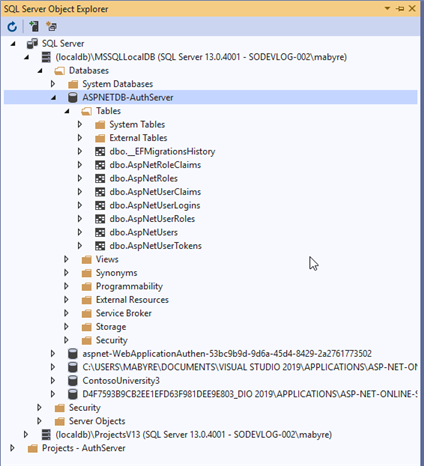 ASP.NET Core DB