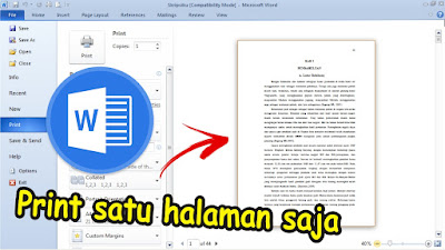 Cara Print Satu Halaman Saja di Microsoft Word 2010