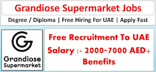 Grandiose Supermarket Jobs In Dubai (UAE) 2022 |Apply now
