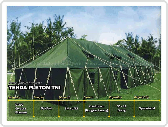 JUAL TENDA PLETON TNI 6X14 HARGA TERBAIK 2023