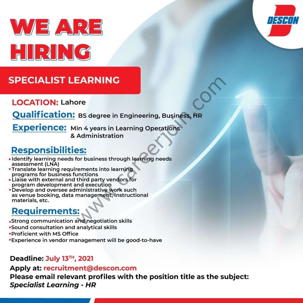 Jobs in Descon Pakistan